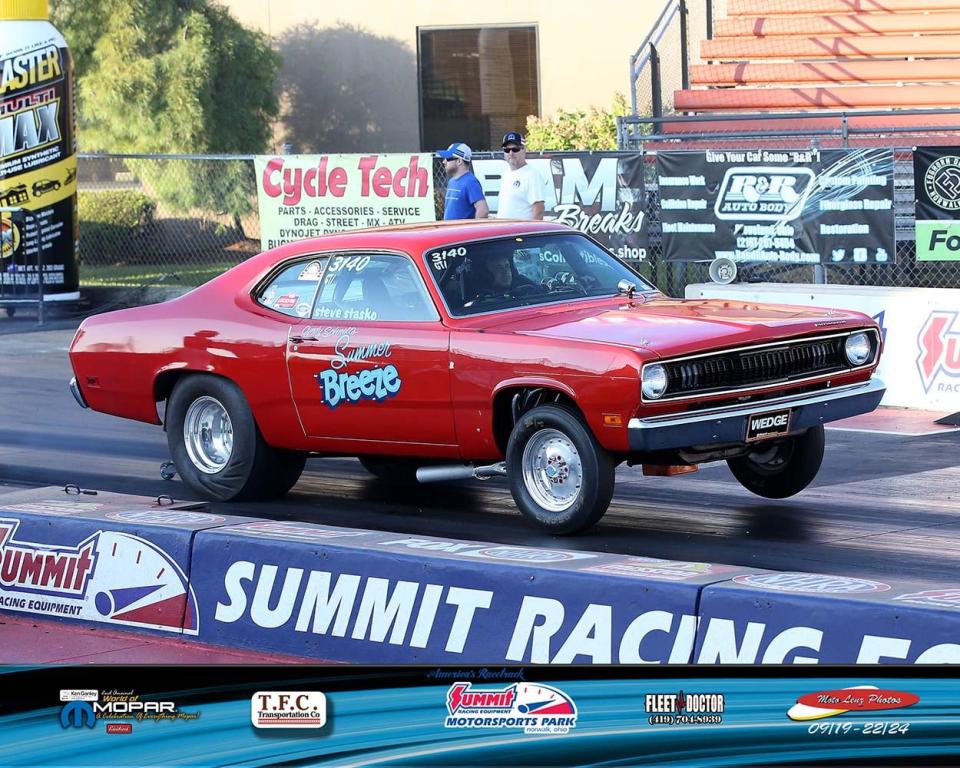 1971 Duster, sold new in my hometown, race car since 1975.