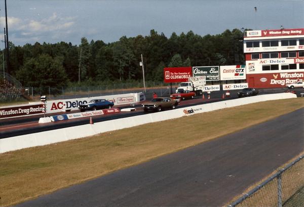 Neal Miller and Danny Gunter staged...Frog (Nova) and I in the burnout.