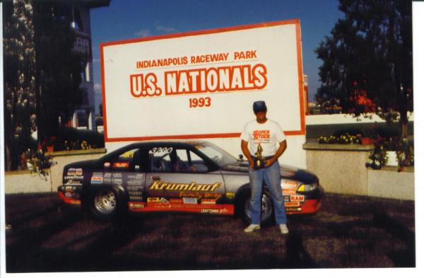 Dad driving Steve Krumlauf's Super Stock Cavalier at Indy