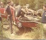 Ron Redwine wreck at Cherokee Dragway 1970 2