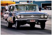 Cap't Jack McCarthy's U/SA 1960 Chevy Kingswood wagon.  283 cid, 220 hp.  Current (2010) U/SA National Record holder.  I drove this car a few times in the summer of 2000.