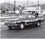 Phil Mandella 1971 Duster Irwindale 1981. This is the car that Phil won super stock the 1984 World Finals..