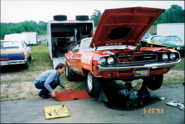 My friend Matt Rover actually working on his car.