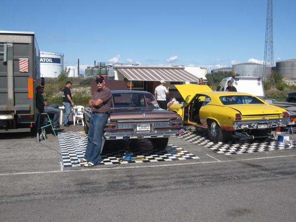 Two of the opponents in S/SS at Meca raceway in Southern sweden
Plymouth Sport Fury '64 A/SA and Chevrolet Chevelle SS/EA