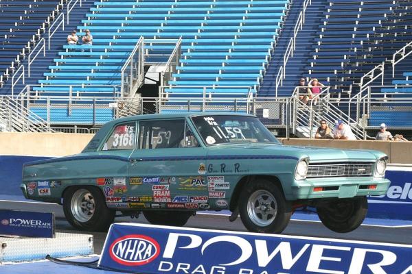 66 Nova 283 Jerico. J, I and H stick. GRR engine

Car has run C, D, E, F H, I, J, and K stick since we have raced it. 

Car was Div.2 Richard James and then Chester Fincke in E/SA. Everything but the color has been updated since then. Bob Gipson and Willie Devore do the engines (GRR) Gipson Racing Research