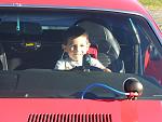 My grandson Tyler in the 70 cuda not scared in this shot